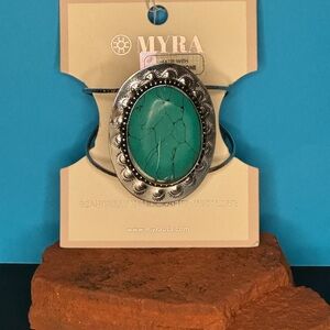 NWT Myra Bag Silver Bracelet with Turquoise Stone